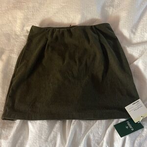 HALARA Dark Green Corduroy Mini Skirt